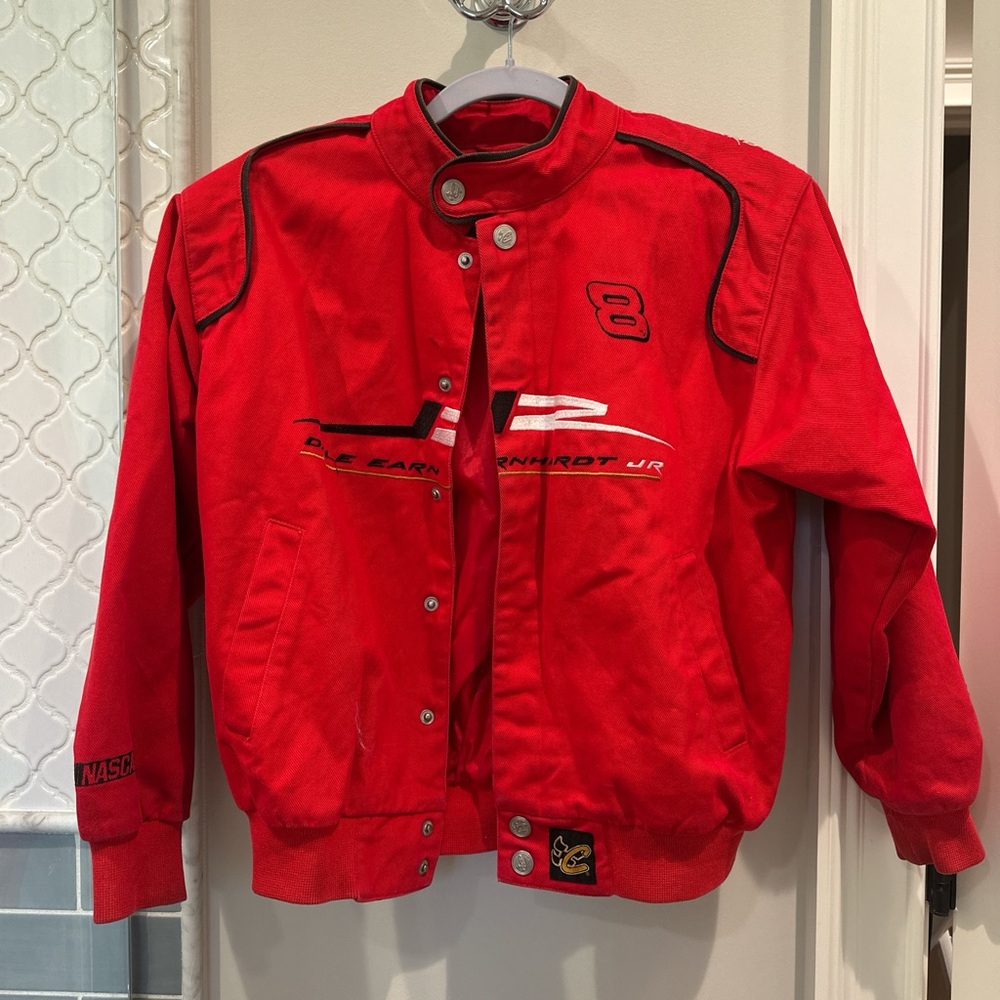 Chase Authentics Red Bomber Jacket with Black Accents